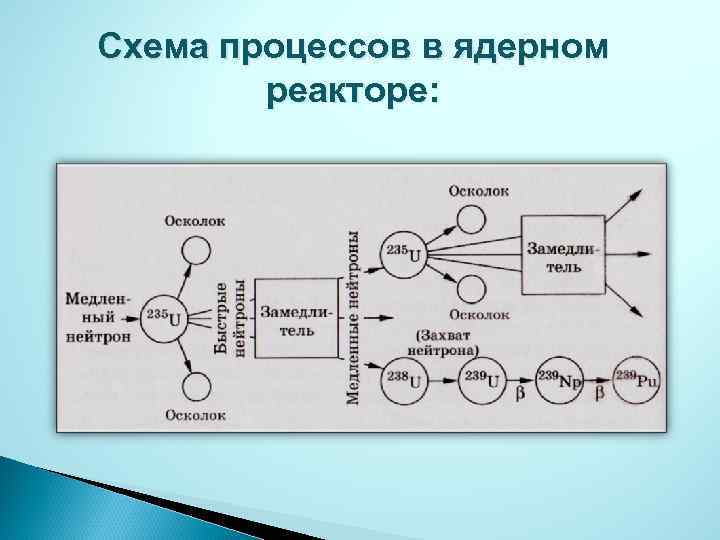 Схема процессов в ядерном реакторе: 