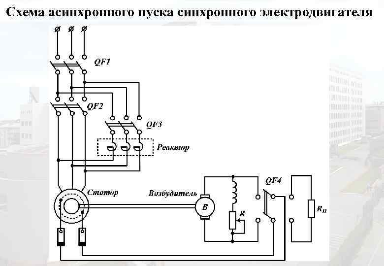 Схема пуска синхронного двигателя