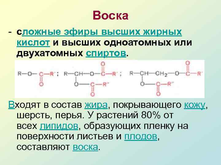 Воски сложные эфиры