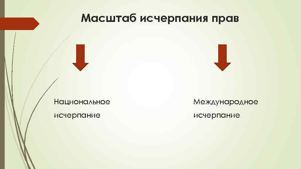 Масштаб исчерпания прав Национальное Международное исчерпание 