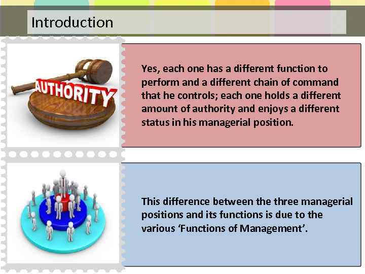 Introduction Yes, each one has a different function to perform and a different chain