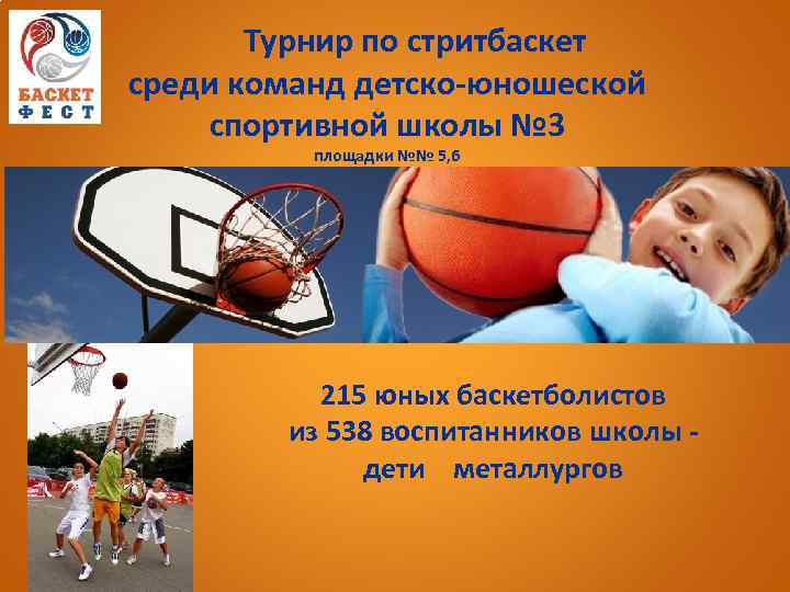 Турнир по стритбаскет среди команд детско-юношеской спортивной школы № 3 площадки №№ 5, 6