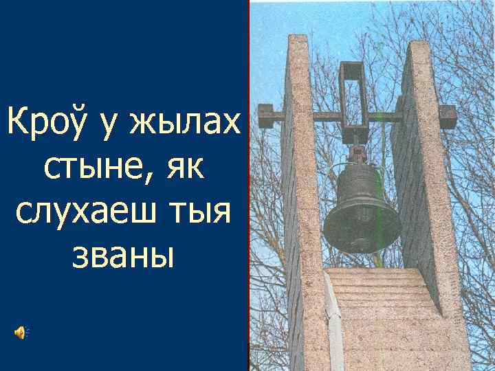 Кроў у жылах стыне, як слухаеш тыя званы 