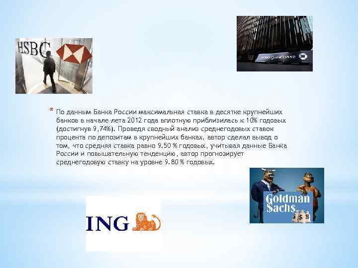 * По данным Банка России максимальная ставка в десятке крупнейших банков в начале лета