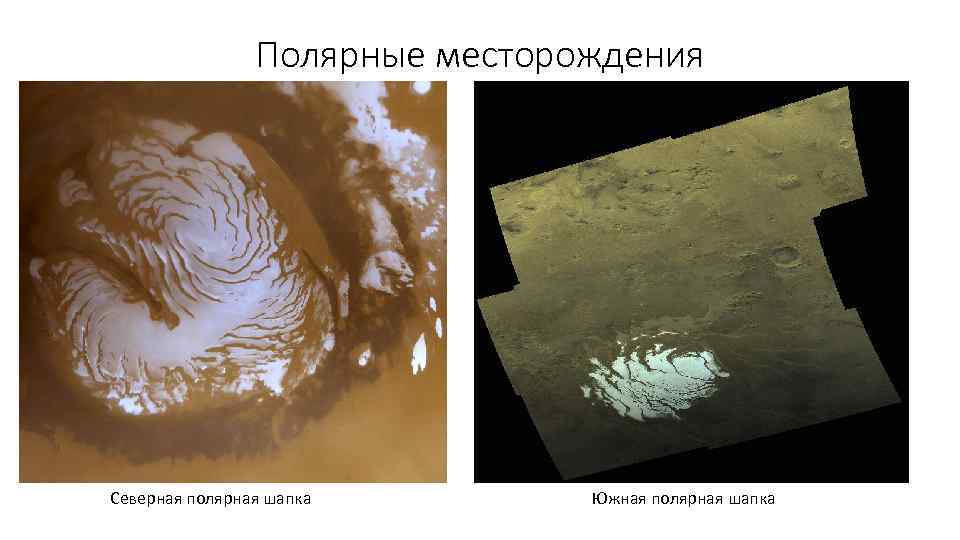 Полярные месторождения Северная полярная шапка Южная полярная шапка 
