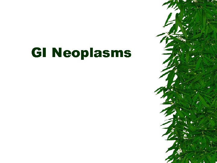 GI Neoplasms 