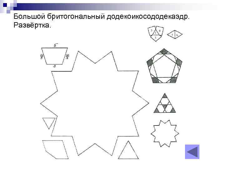 Большой бритогональный додекоикосододекаэдр. Развёртка. 