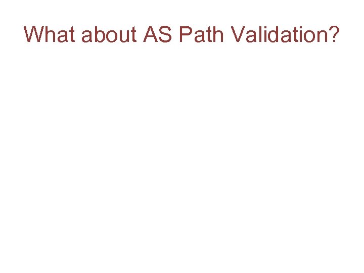 What about AS Path Validation? 