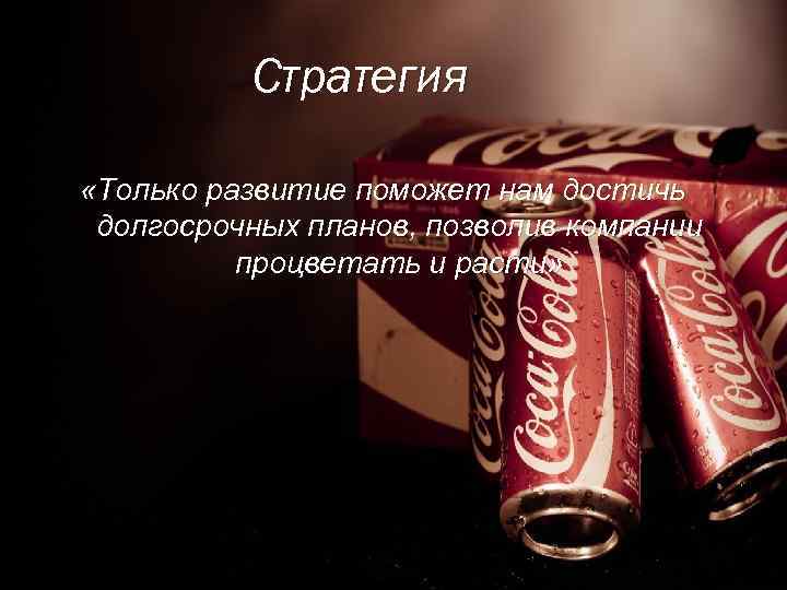 Стратегия «Только развитие поможет нам достичь долгосрочных планов, позволив компании процветать и расти» 
