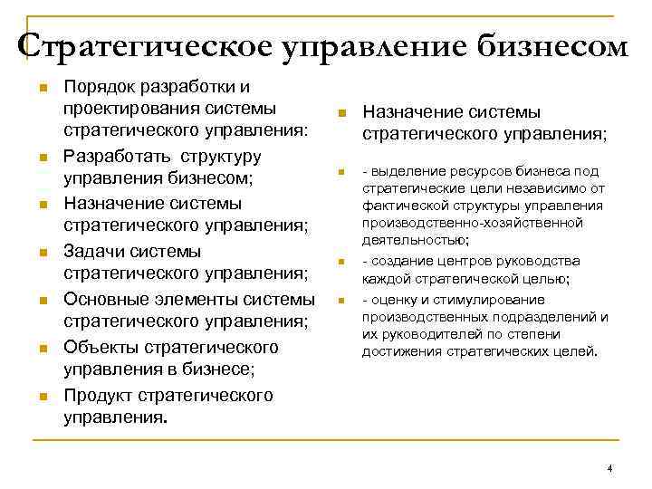 Стратегическое управление бизнесом n n n n Порядок разработки и проектирования системы стратегического управления: