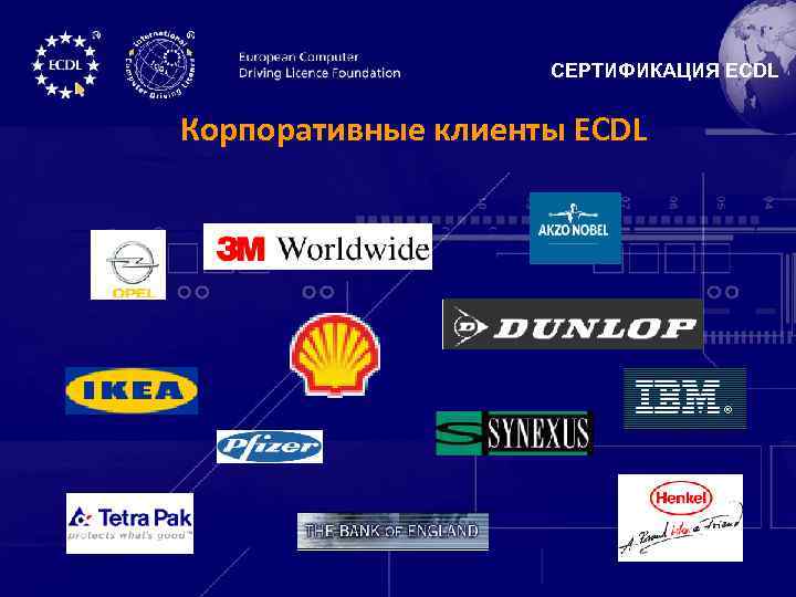 СЕРТИФИКАЦИЯ ECDL Корпоративные клиенты ECDL 