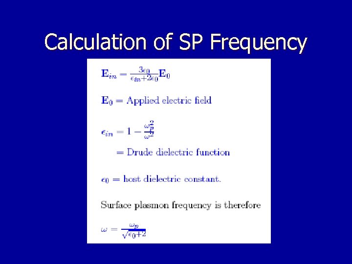 Calculation of SP Frequency 