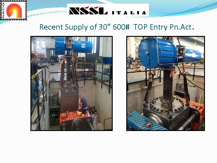 Recent Supply of 30” 600# TOP Entry Pn. Act. 