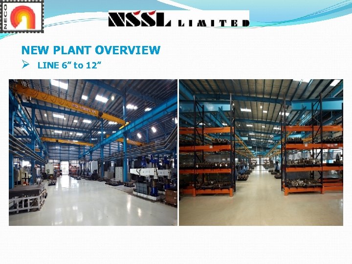 NEW PLANT OVERVIEW Ø LINE 6” to 12” 