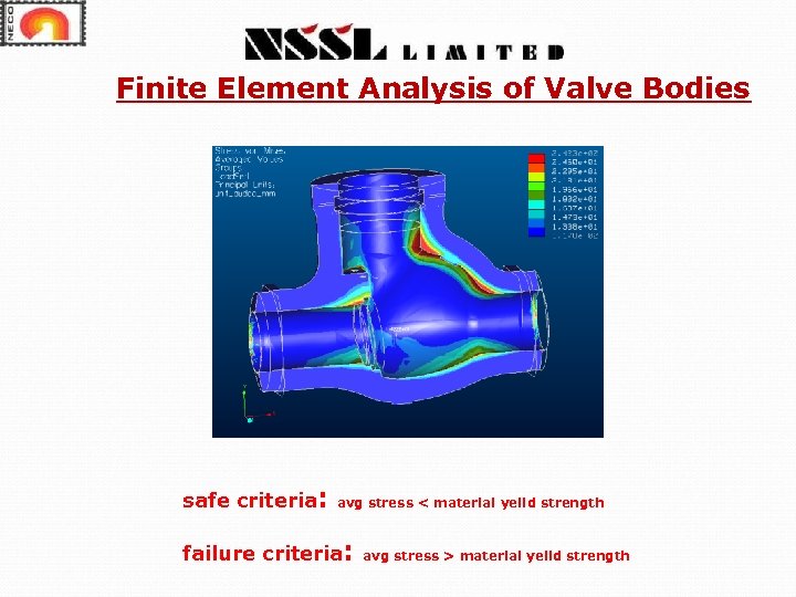 Finite Element Analysis of Valve Bodies safe criteria: avg stress < material yeild strength