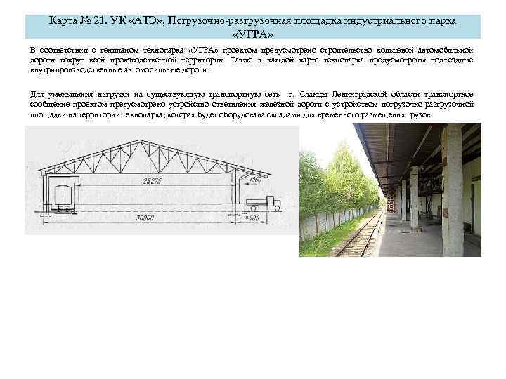 Карта № 21. УК «АТЭ» , Погрузочно-разгрузочная площадка индустриального парка «УГРА» В соответствии с