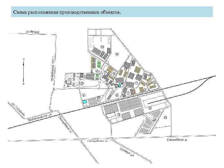 Схема расположения производственных объектов. 