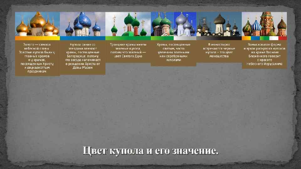 Цвет купола и его значение. 