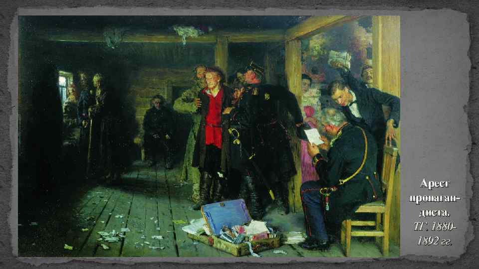 Арест пропагандиста. ТГ. 18801892 гг. 