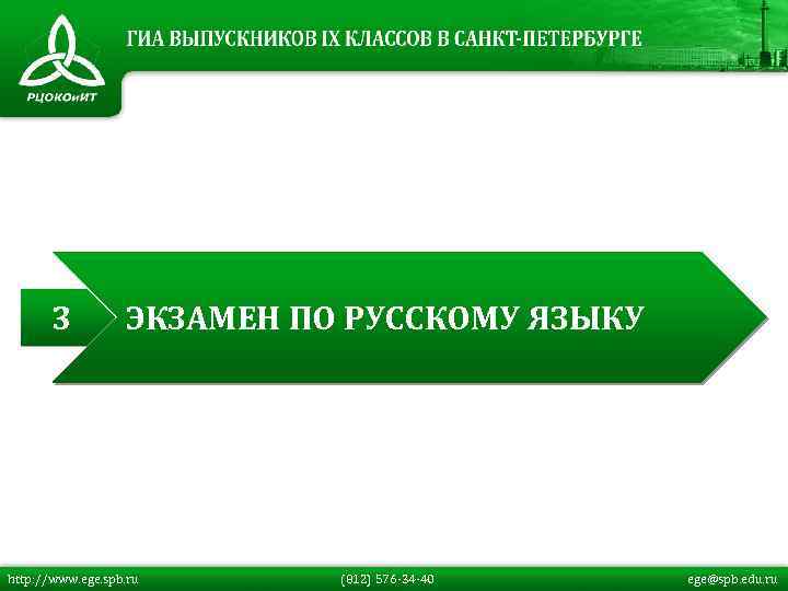 3 ЭКЗАМЕН ПО РУССКОМУ ЯЗЫКУ http: //www. ege. spb. ru (812) 576 -34 -40