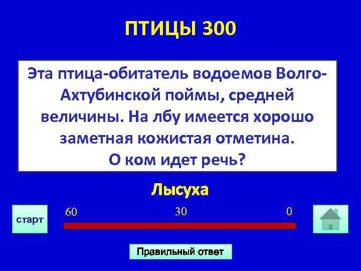 ПТИЦЫ 300 Эта птица-обитатель водоемов Волго. Ахтубинской поймы, средней величины. На лбу имеется хорошо