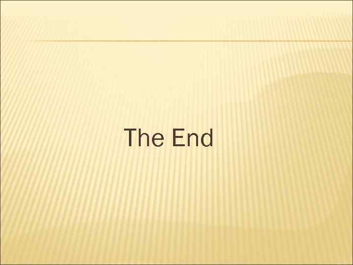 The End 