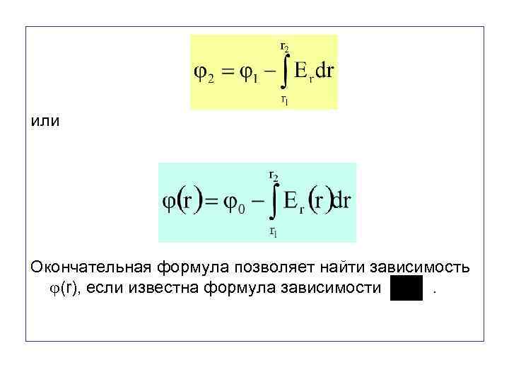  или Окончательная формула позволяет найти зависимость (r), если известна формула зависимости . 