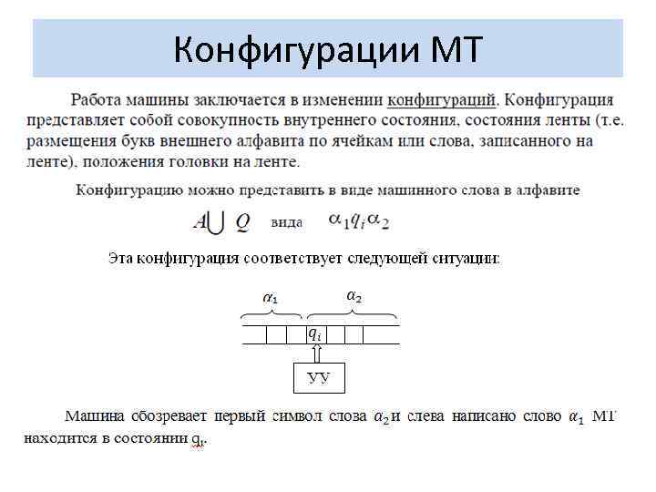 Конфигурации МТ 