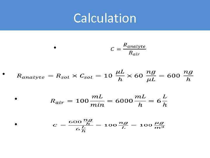 Calculation • • 