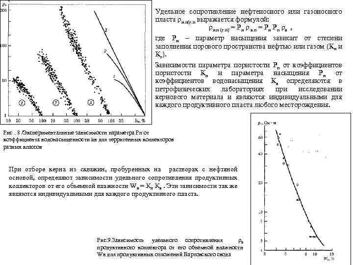 Удельное сопротивление нефтеносного или газоносного пласта ρн. п(г. п выражается формулой: ρн. п (г.