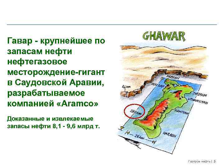Гавар - крупнейшее по запасам нефти нефтегазовое месторождение-гигант в Саудовской Аравии, разрабатываемое компанией «Aramco»