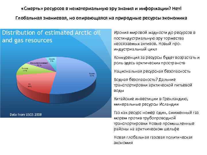  «Смерть» ресурсов в нематериальную эру знания и информации? Нет! Глобальная знаниевая, но опирающаяся