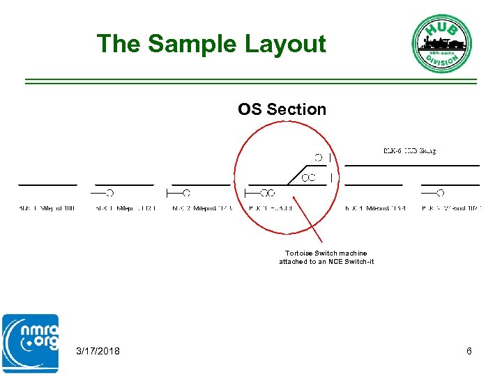 The Sample Layout OS Section Tortoise Switch machine attached to an NCE Switch-it 3/17/2018