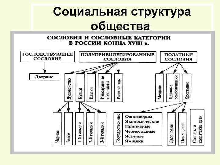 Социальная структура общества. Во 2–й половине XVIII в. началось разложение крепостнической системы: -разрушается натуральное