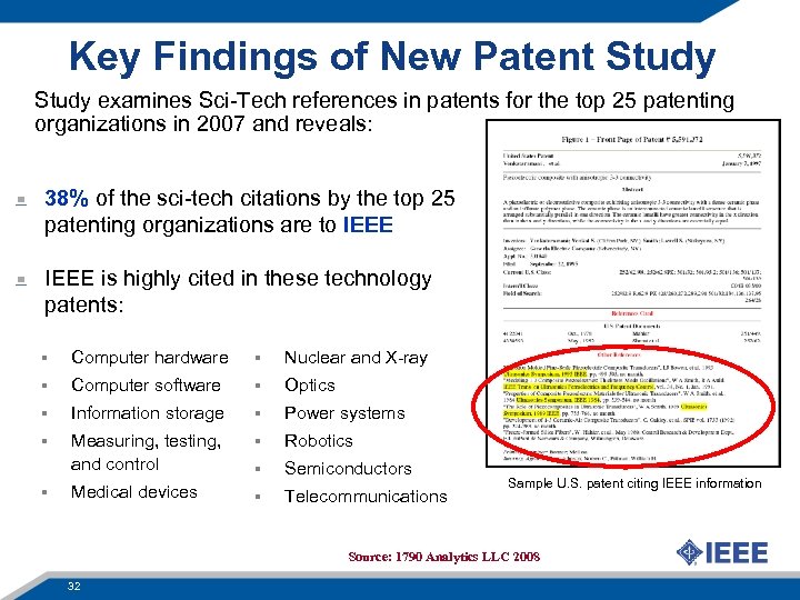 Key Findings of New Patent Study examines Sci-Tech references in patents for the top
