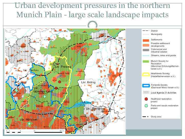 Urban development pressures in the northern Munich Plain - large scale landscape impacts 