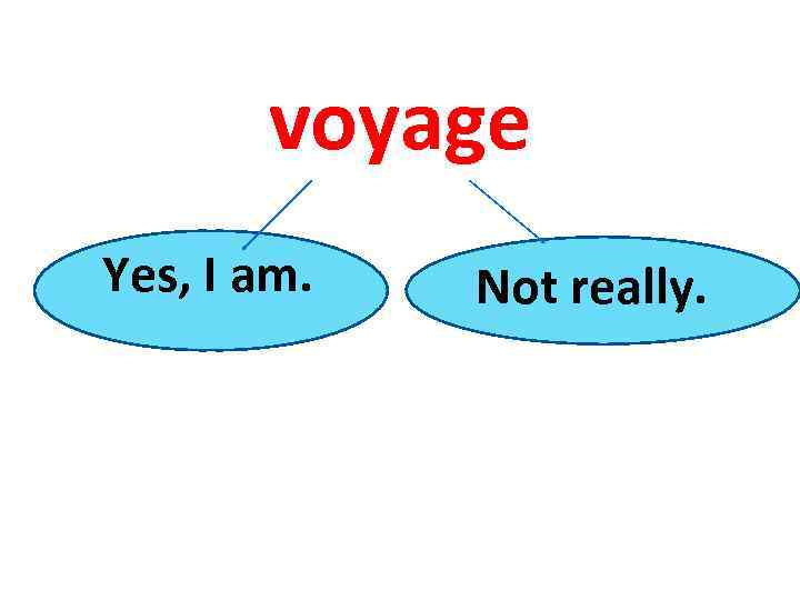voyage Yes, I am. Not really. 