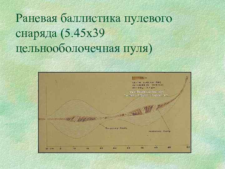 Раневая баллистика пулевого снаряда (5. 45 х39 цельнооболочечная пуля) 