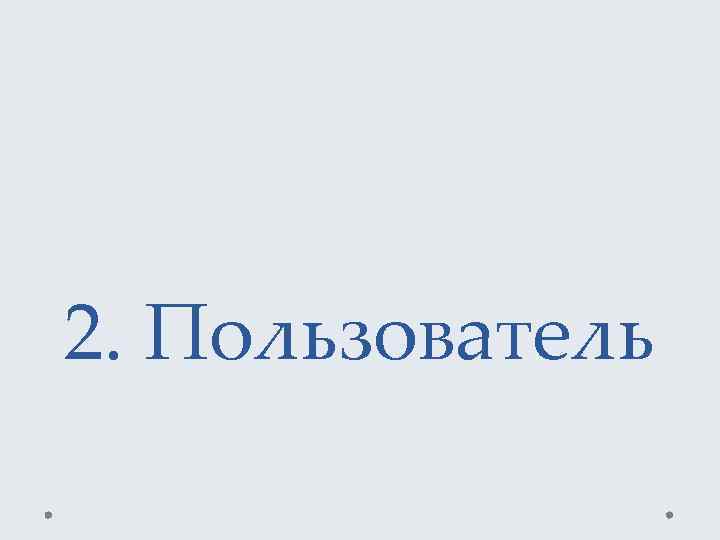 2. Пользователь 