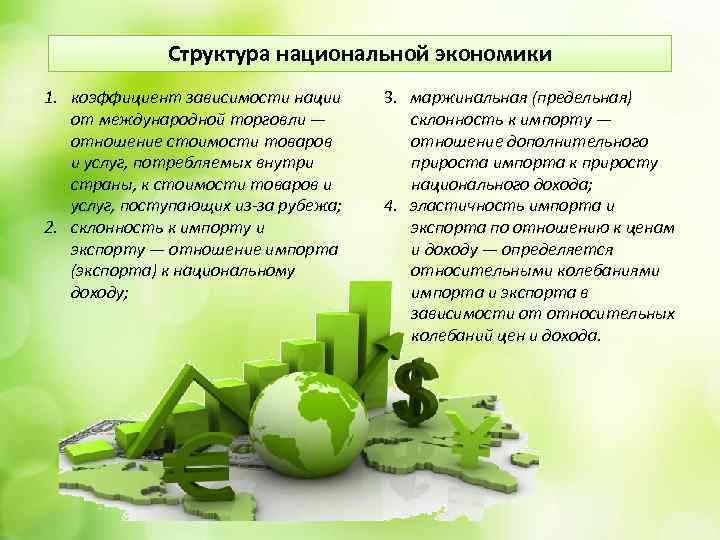 Национальная экономика уровень. Структура национальной экономики. Экономическая структура национальной экономики. Виды структур национальной экономики. Факторы влияющие на международные экономические отношения.