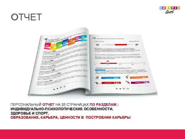 ОТЧЕТ ПЕРСОНАЛЬНЫЙ ОТЧЕТ НА 35 СТРАНИЦАХ ПО РАЗДЕЛАМ : ИНДИВИДУАЛЬНО-ПСИХОЛОГИЧЕСКИЕ ОСОБЕННОСТИ, ЗДОРОВЬЕ И СПОРТ,
