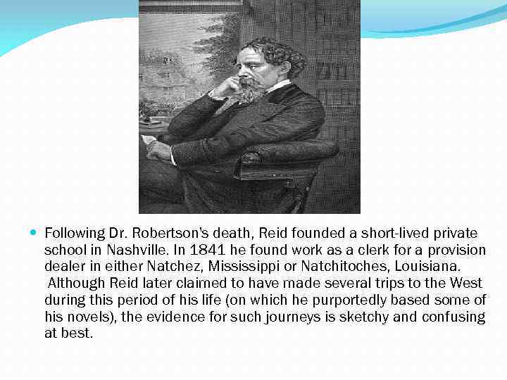  Following Dr. Robertson's death, Reid founded a short-lived private school in Nashville. In