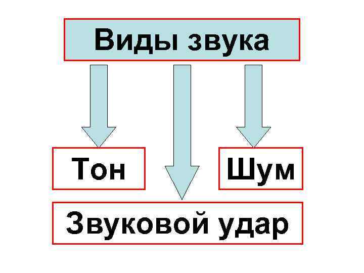 Виды звука Тон Шум Звуковой удар 
