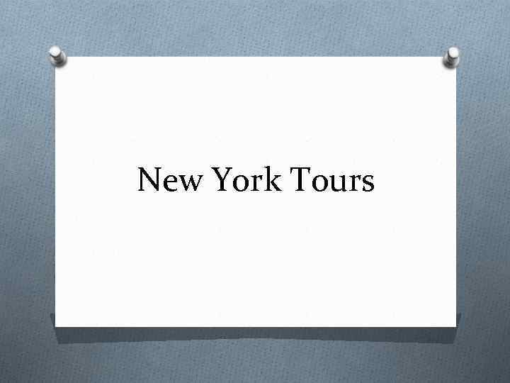 New York Tours 
