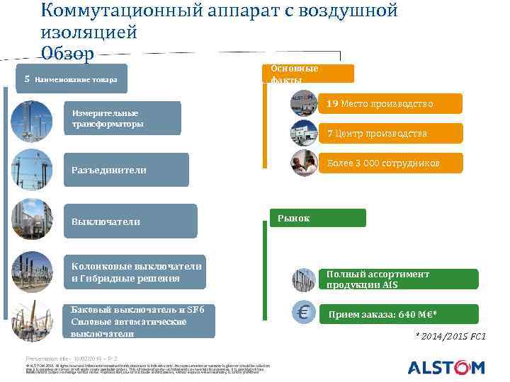 Коммутационный аппарат с воздушной изоляцией Обзор 5 Наименование товара Основные факты 19 Место производство