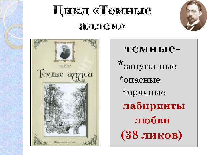 Цикл «Темные аллеи» темные*запутанные *опасные *мрачные лабиринты любви (38 ликов) 