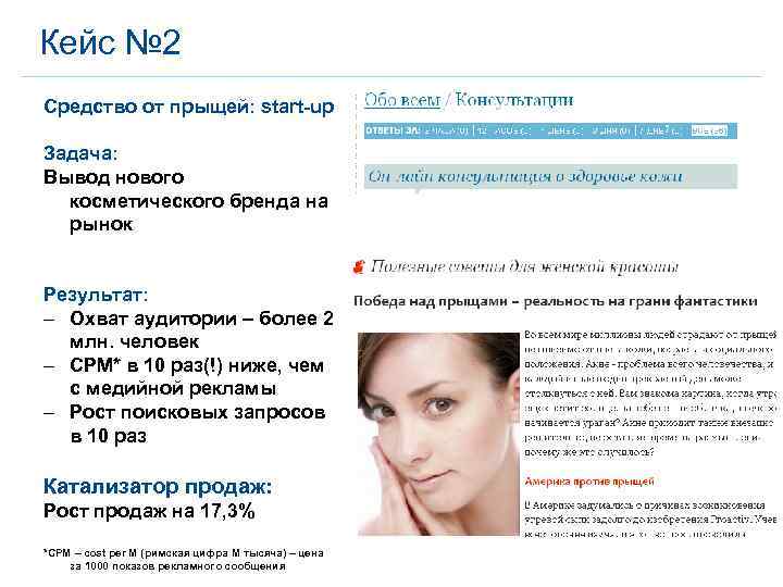 Кейс № 2 Средство от прыщей: start-up Задача: Вывод нового косметического бренда на рынок