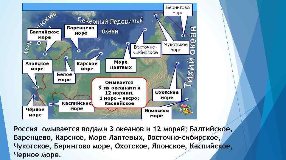 Карта морей омывающих россию с названиями