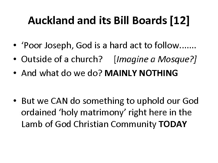 Auckland its Bill Boards [12] • ‘Poor Joseph, God is a hard act to