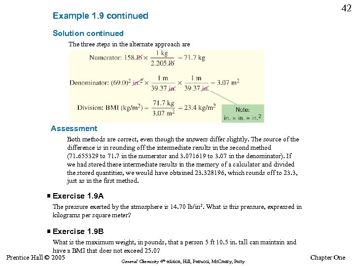 Example 1. 9 continued 42 Solution continued The three steps in the alternate approach